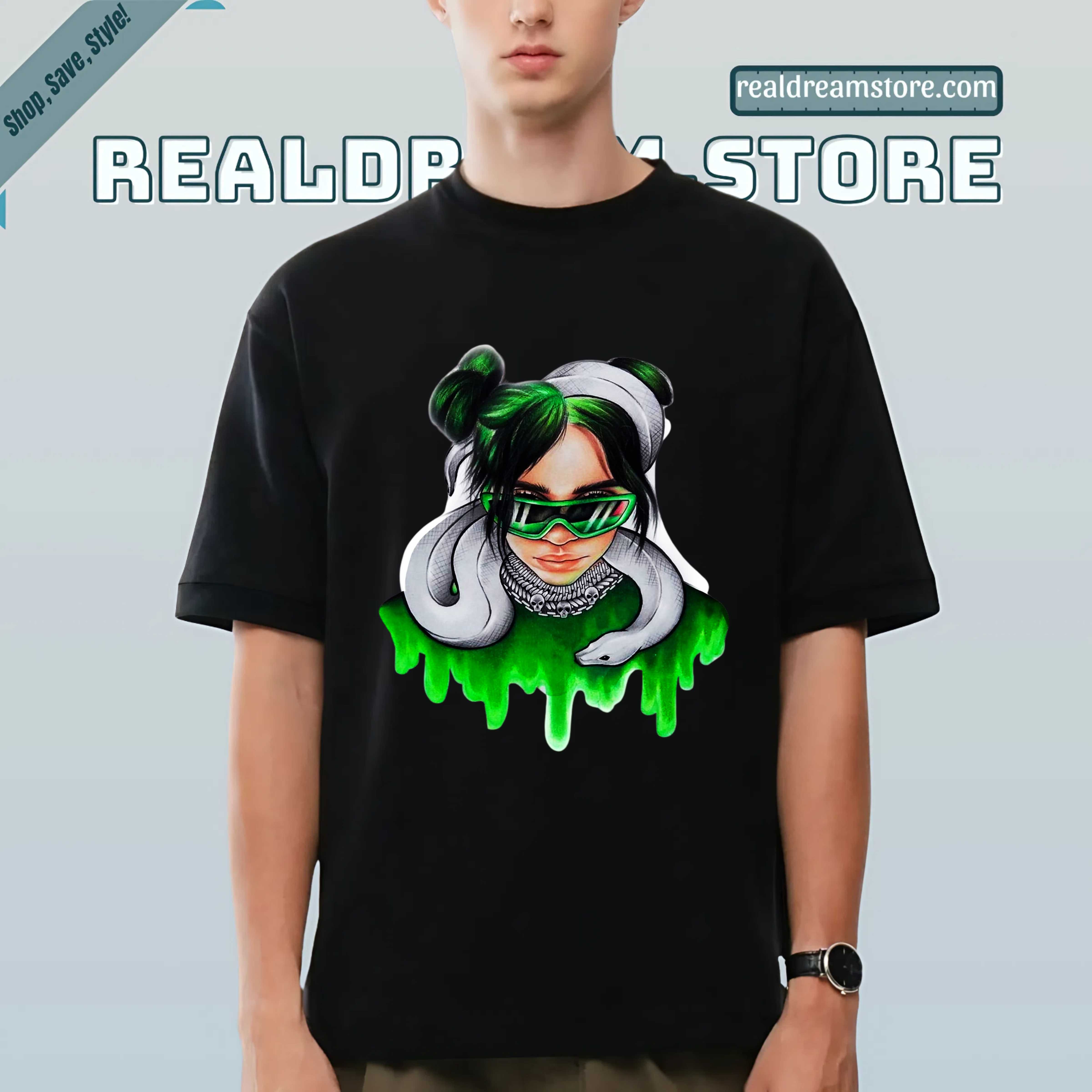 Billie Eilish Snake Tee - Billie Eilish Viper Dark Color Tshirt Billie Eilish Snake Tee - Billie Eilish Viper Dark Color Tshirt